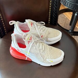 Nike Air Max 270 Cream and Red Sneakers